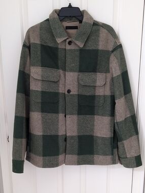 Men Uniqlo Plaid Heavyweight Shirt Jacket - Medium